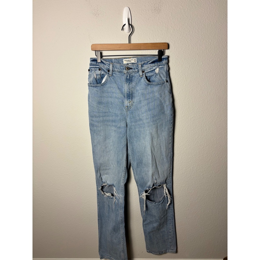 Abercrombie & Fitch Curve Love 90s Straight Ultra High Rise Jeans 28 6L Light
